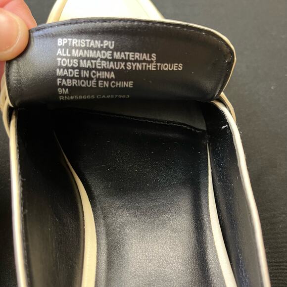 BP New Tristan Chunky Cream Faux Leather Chain Loafer 9M NWOB - Picture 9 of 11